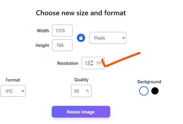 Image resolution and DPI settings