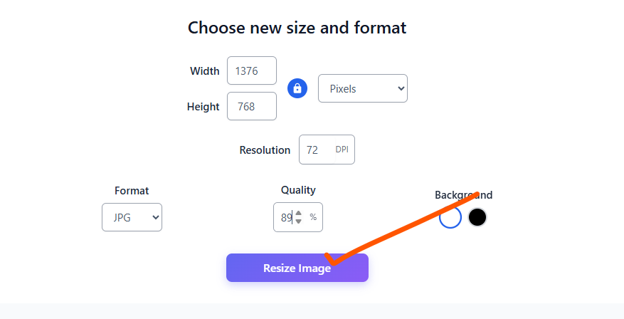 Resize Image button in Picture Compressor